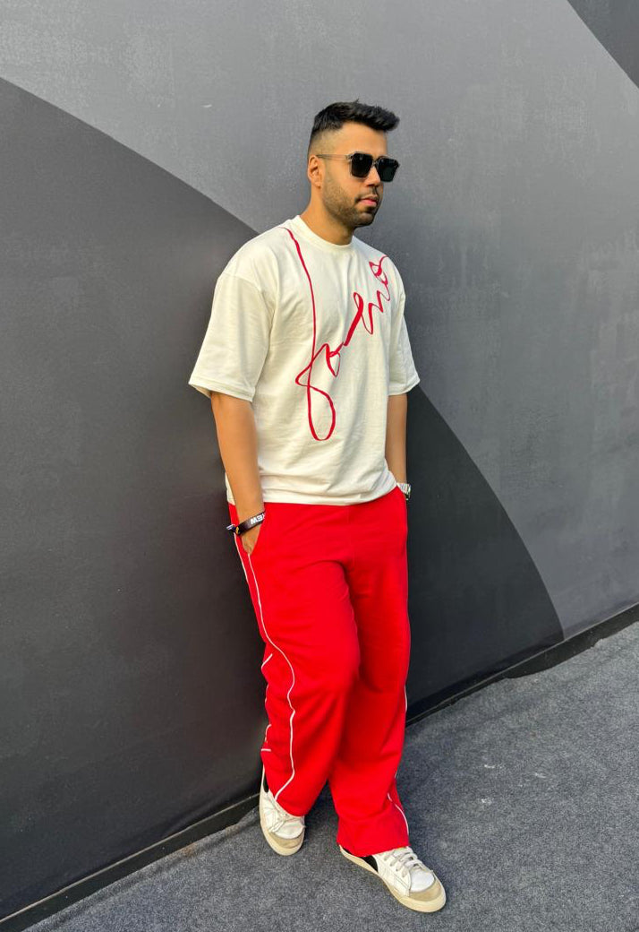 CHILLI KIS RED UNISEX SWEATPANTS