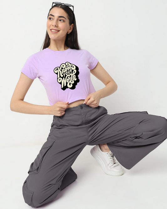 KNOW YOUR WORTH BABY TEE